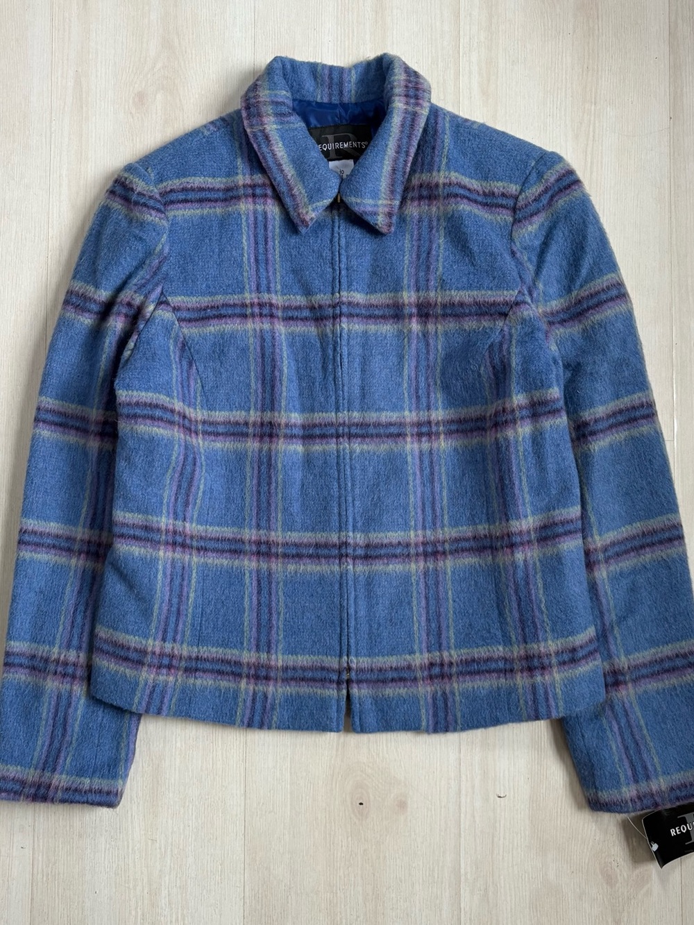 Requirements Blue Plaid Wool-Blend Jacket
